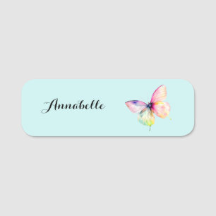 Porte-nom Papillon rose délicat dans les couleurs pastel arc