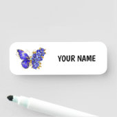 Porte-nom Papillon saphir à fleurs (En situation)