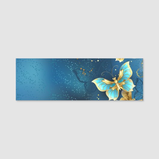 Porte-nom Papillons d'or (Devant)