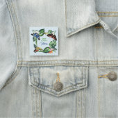 Porte-nom Papillons et Feuilles tropicaux Aquarelle (En situation)