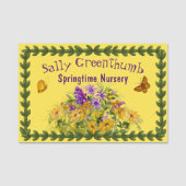 Porte-nom Papillons et fleurs (Devant)