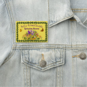 Porte-nom Papillons et fleurs