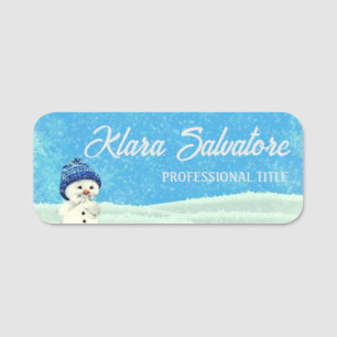 Porte-nom Parfait Beau Noël Bleu neigeur Snowman