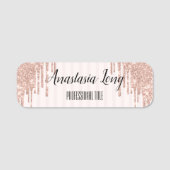 Porte-nom Parties scintillant cool tendance rose (Devant)