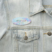 Porte-nom parties scintillant en marbre pastel turquoise (En situation)