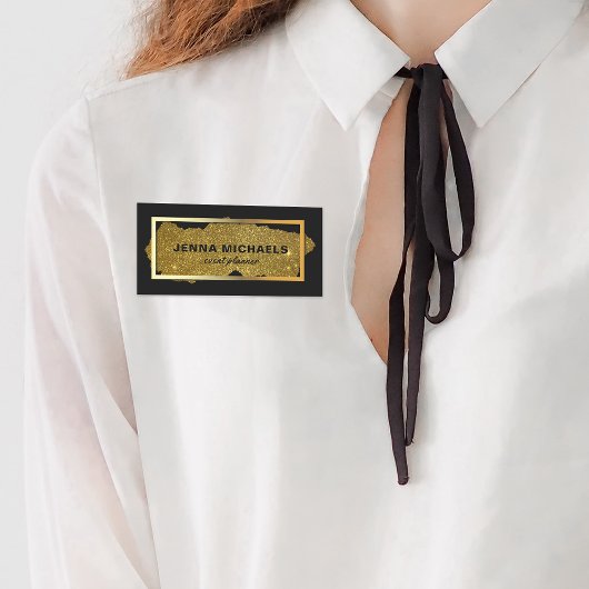 Porte-nom Parties scintillant en or brillant moderne