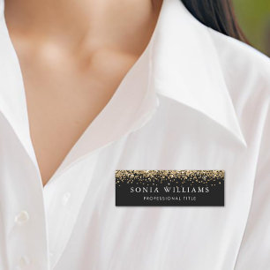 Porte-nom Parties scintillant Gold Beauty Business Professio