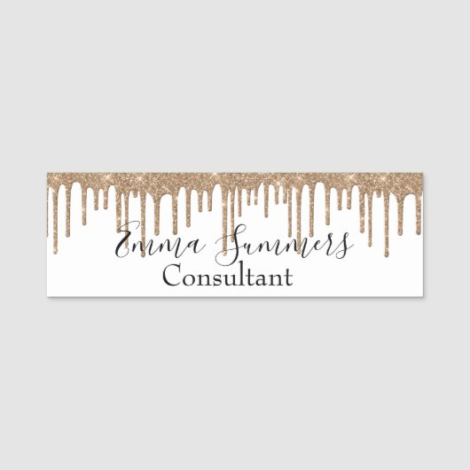 Porte-nom Parties scintillant Gold Drivers Custom Consultant (Devant)