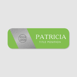 Porte-nom Parties scintillant moderne brillante Apple verte