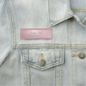 Porte-nom Parties scintillant rose or manuscrite Modèle mode (En situation)