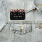 Porte-nom Parties scintillant rose or noir (En situation)