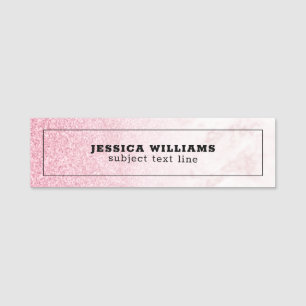 Porte-nom Parties scintillant rose rose or marbre ombre