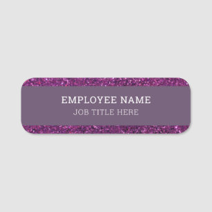 Porte-nom Parties scintillant royale violet : Titre élégant