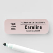 Porte-nom Pastel Boho Ombre Logo Personnalisable Employé (En situation)