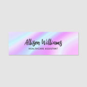 Porte-nom Pastel Holograph Modern Script Logo Business (Devant)