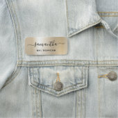 Porte-nom Pastel Perle Or Glam Signature Nom Poste (En situation)