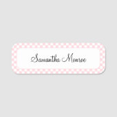 Porte-nom Pastel rose et blanc (Devant)
