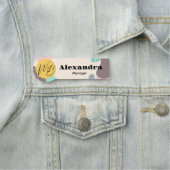 Porte-nom Pastel Wave Modern Business Restaurant Employé (En situation)