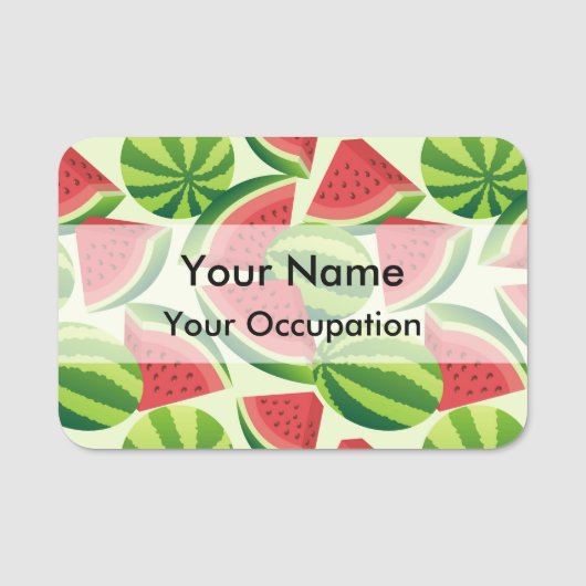 Porte-nom Pâte de pastèque Arrière - plan sans joint (Devant)