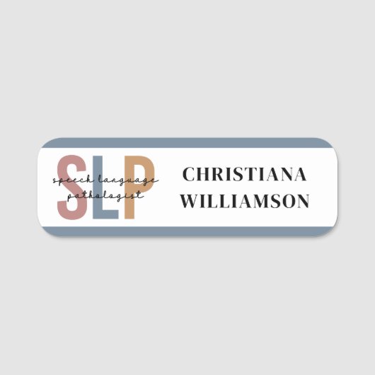 Porte-nom Pathologiste du langage SLP (Devant)