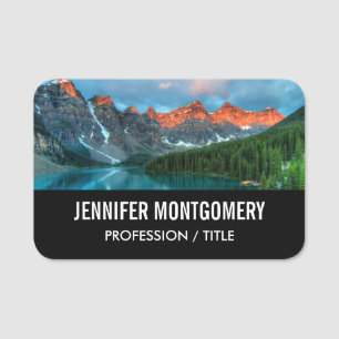Porte-nom Paysage de montagne et de lac pittoresque