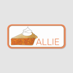 Porte-nom Peach Pie Slice Whiam Cream Peaches Dessert