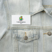 Porte-nom Perroquet vert - Bébé mignon oiseau (En situation)