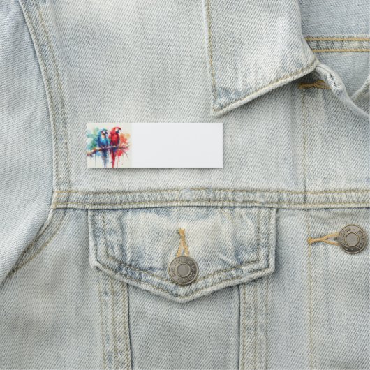 Porte-nom Perroquets tropicaux Oiseaux Aquarelle Art animal (En situation)