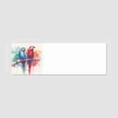 Porte-nom Perroquets tropicaux Oiseaux Aquarelle Art animal (Devant)