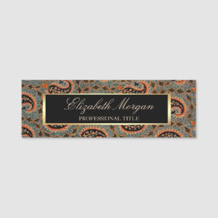 Porte-nom Persan Oriental, Motif Paisley, Cadre