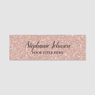 Porte-nom Personalized Faux Rose Gold Glitter