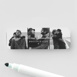 Porte-nom personnalisation 3 photos photographie script mode