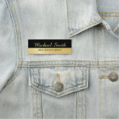 Porte-nom Personnalisé Black and Gold Professional (En situation)