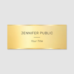 Porte-nom Personnalisé Faux Gold Personnel moderne Employé É