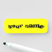 Porte-nom Personnalisé Fluorescent jaune néon brillant (En situation)