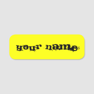 Porte-nom Personnalisé Fluorescent jaune néon brillant
