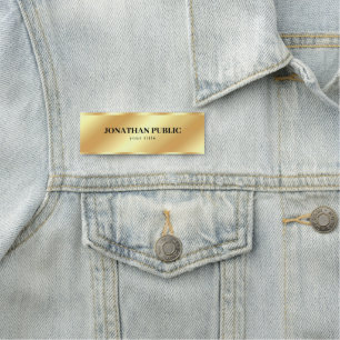 Porte-nom Personnalisé Gold Moderne Élégant Modèle Professio