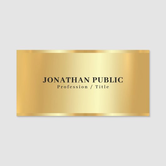 Porte-nom Personnalisé Professionnel Élégant tendance Or gla (Devant)