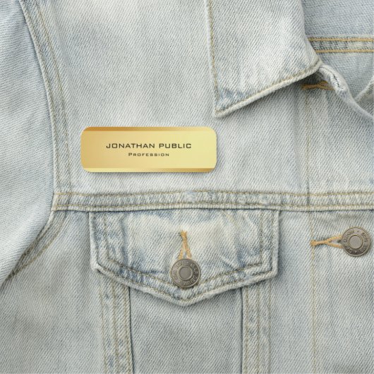 Porte-nom Personnaliser Elegant Simple Gold Look Modèle (En situation)