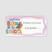 Porte-nom Personnaliser Nom Drôle Retour À L'École (Devant)
