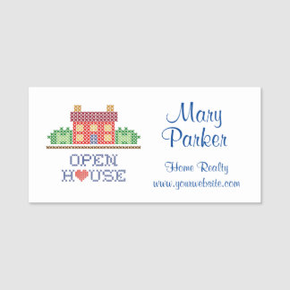 Porte-nom Personnaliser Open House Pin Back Name Balise