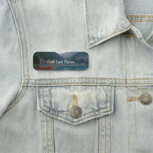 Porte-nom Personnalisez ce magnifique lac de canot rouge (En situation)