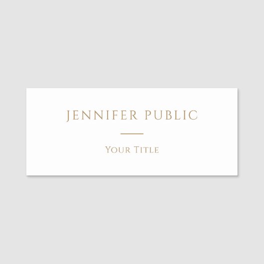 Porte-nom Personnel Employé Moderne Élégant Professionnel (Devant)
