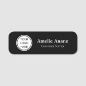 Porte-nom Personnel professionnel du logo d'affaires noir et (Devant)