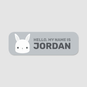 Porte-nom Petit lapin de lapin mignon avec nom personnalisé