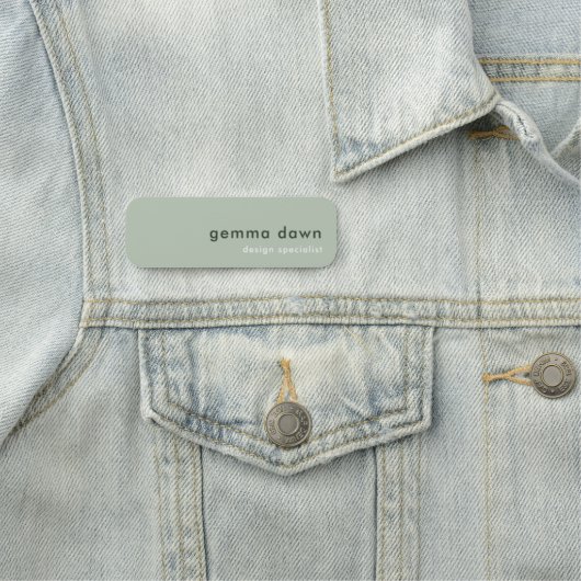 Porte-nom Petit Sage vert professionnel (En situation)