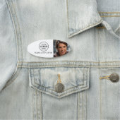 Porte-nom Photo Black White Logo Simple Oval (En situation)