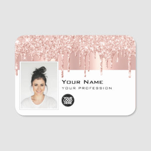Porte-nom Photo d'employé glamour tendance, Logo