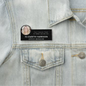 Porte-nom Photo d'employé moderne noir (En situation)