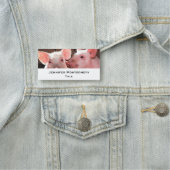 Porte-nom Photo d'un animal de porcelets roses mignons (En situation)